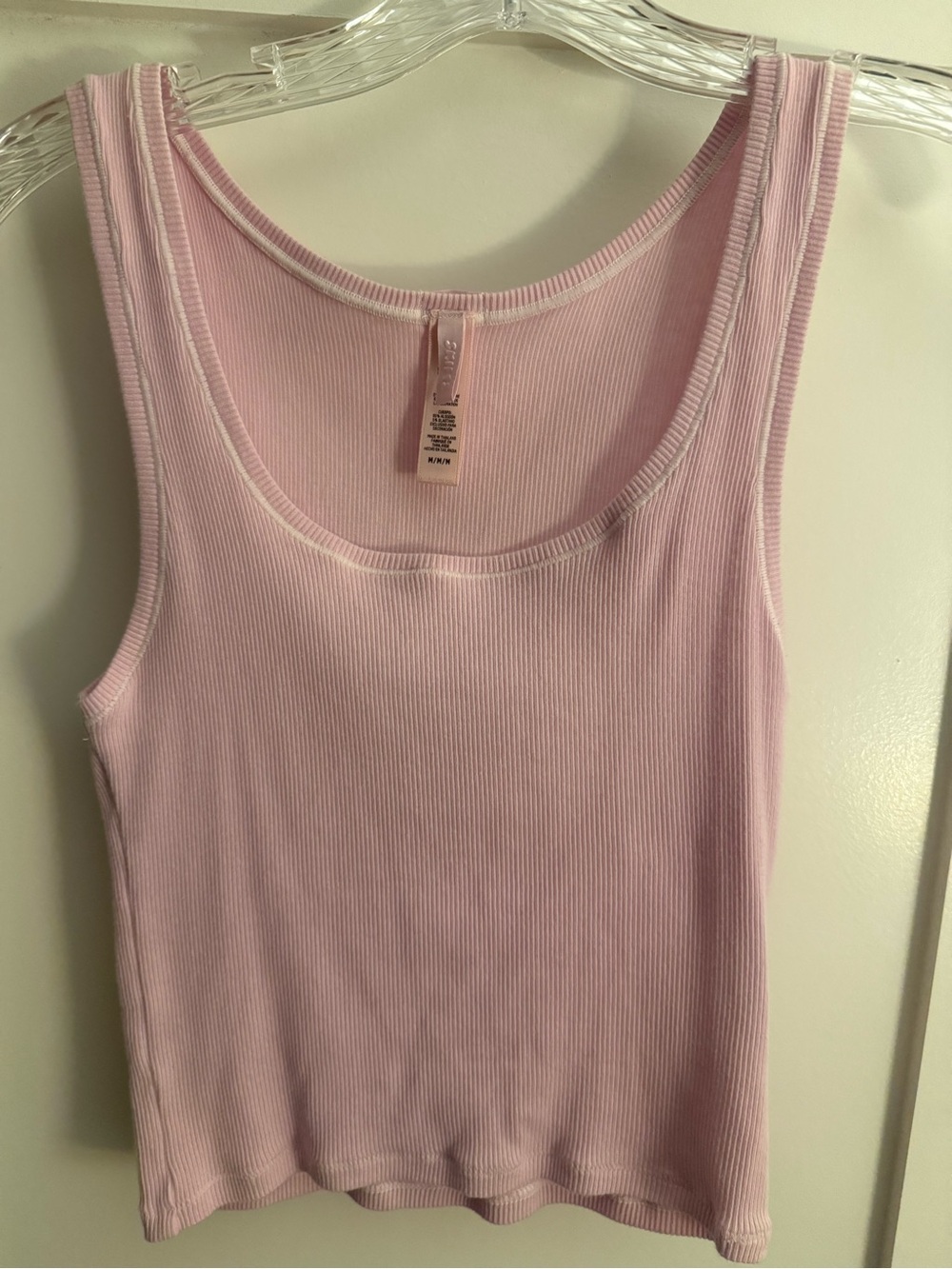 SKIMS Light Pink Ribbed Tank